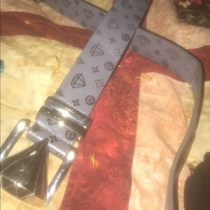 Leather designer belt